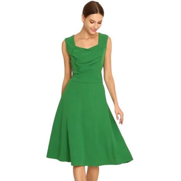 Dress V Kelly Green Rockabilly Pinup Dress Women’s Sz Large XL Retro 50’s Party - Picture 1 of 6